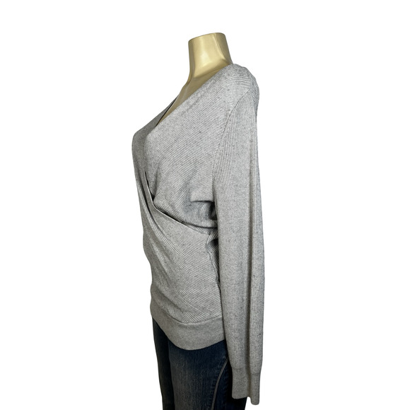 Harley Davidson Sweater Womens Medium Gray Wrap Surplice V Neck Ribbed Knit - Picture 2 of 12